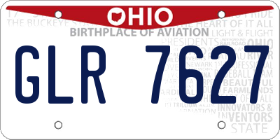 OH license plate GLR7627