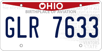 OH license plate GLR7633