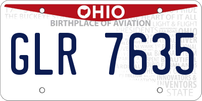 OH license plate GLR7635