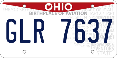 OH license plate GLR7637