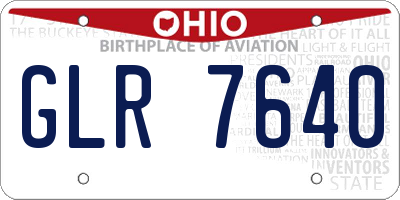 OH license plate GLR7640