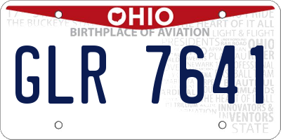 OH license plate GLR7641