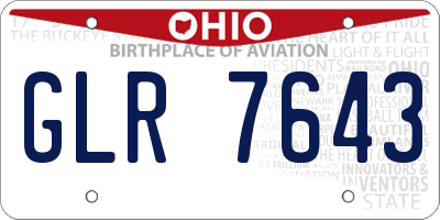 OH license plate GLR7643