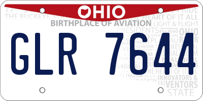 OH license plate GLR7644