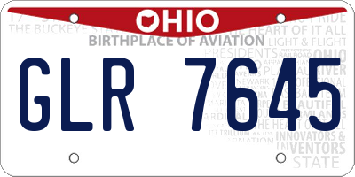 OH license plate GLR7645