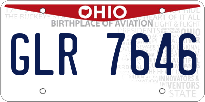 OH license plate GLR7646