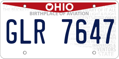 OH license plate GLR7647