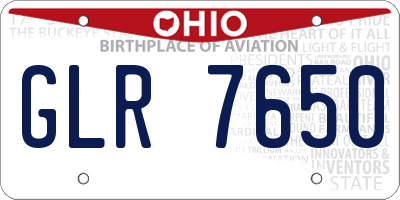 OH license plate GLR7650