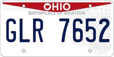 OH license plate GLR7652