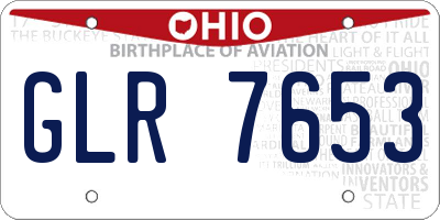 OH license plate GLR7653