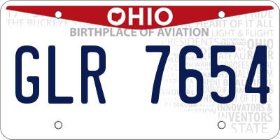 OH license plate GLR7654
