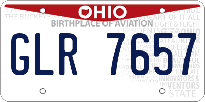 OH license plate GLR7657