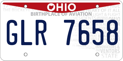 OH license plate GLR7658