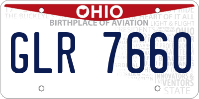 OH license plate GLR7660