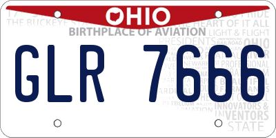 OH license plate GLR7666