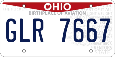 OH license plate GLR7667