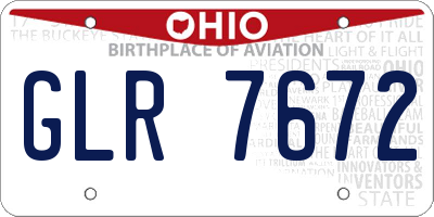 OH license plate GLR7672