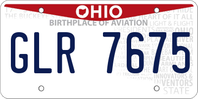 OH license plate GLR7675