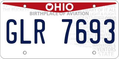 OH license plate GLR7693