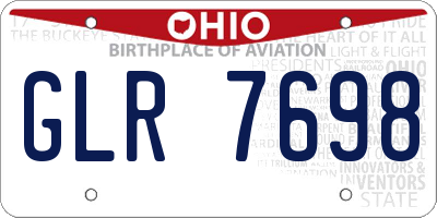 OH license plate GLR7698