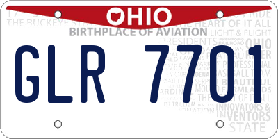 OH license plate GLR7701