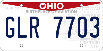 OH license plate GLR7703