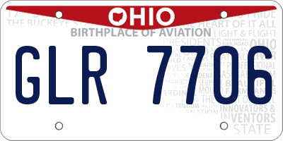 OH license plate GLR7706