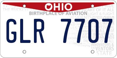 OH license plate GLR7707