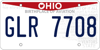 OH license plate GLR7708
