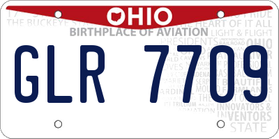 OH license plate GLR7709