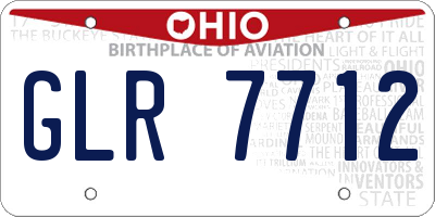 OH license plate GLR7712