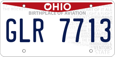 OH license plate GLR7713