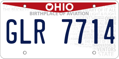 OH license plate GLR7714