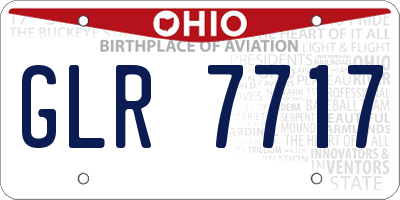 OH license plate GLR7717