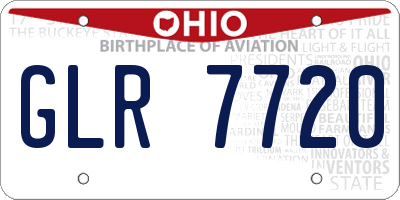 OH license plate GLR7720