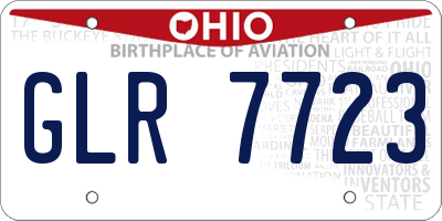 OH license plate GLR7723