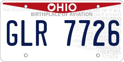 OH license plate GLR7726