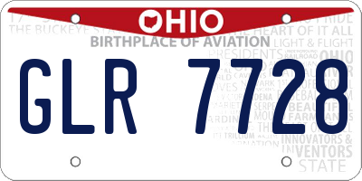 OH license plate GLR7728