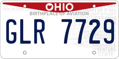 OH license plate GLR7729