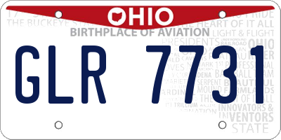 OH license plate GLR7731