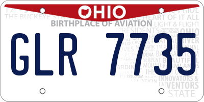 OH license plate GLR7735