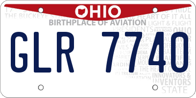 OH license plate GLR7740