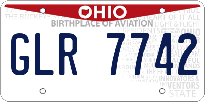 OH license plate GLR7742
