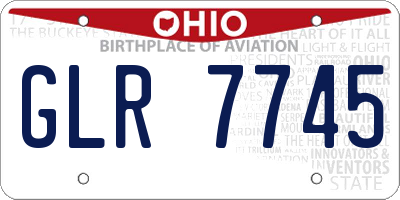 OH license plate GLR7745