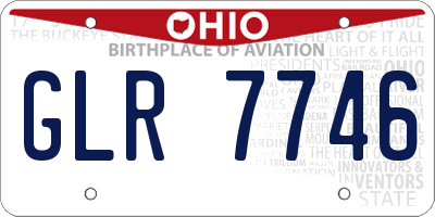 OH license plate GLR7746
