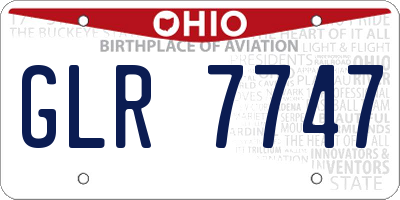 OH license plate GLR7747