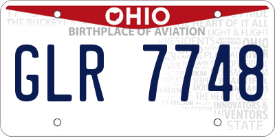 OH license plate GLR7748