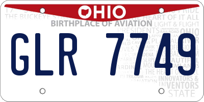 OH license plate GLR7749