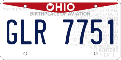 OH license plate GLR7751