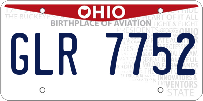 OH license plate GLR7752
